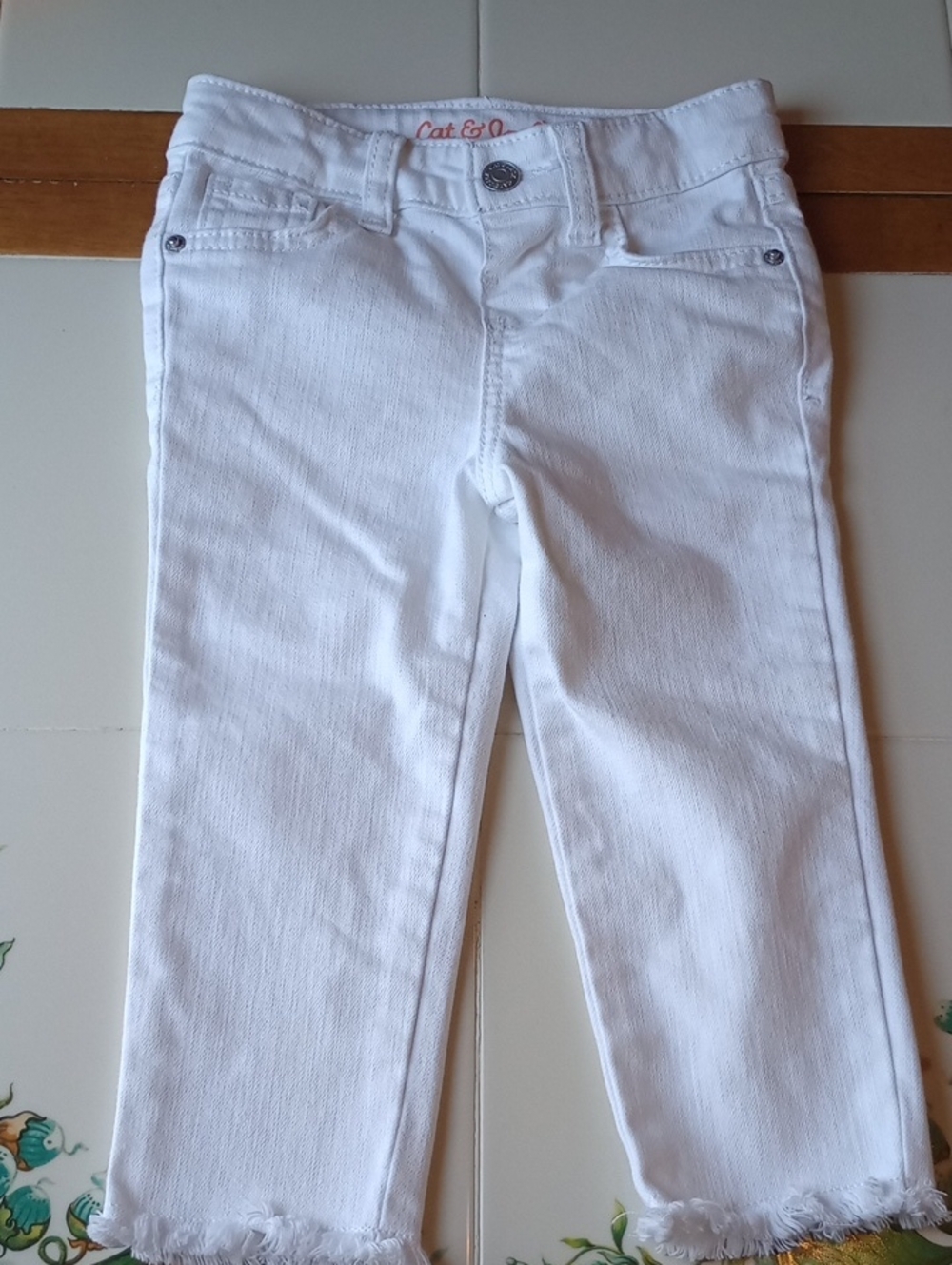 Cat & Jack Girls White Jeans